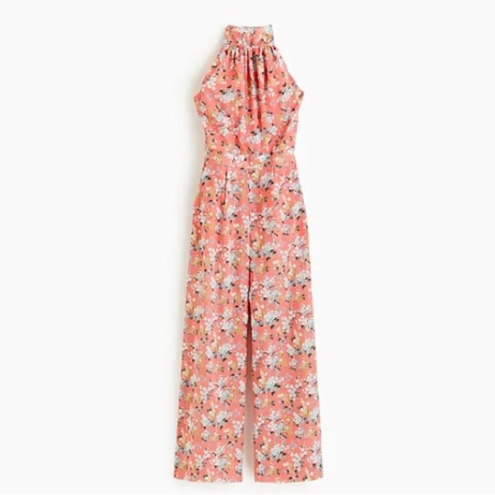 J. Crew Liberty of London Josephine Floral Print Jumpsuit in Peach Floral Size 4